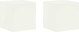 vidaXL Soporte De Plantas 2 Pcs Blanco 40 X 40 X 40 Cm Acero Vidaxl