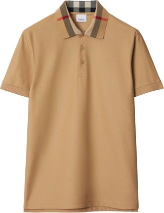Burberry Check Collar Cotton Polo Shirt-Uomo