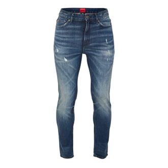 HUGO BOSS Hugo Mens Mid Rise Slim Fit Five Pocket Jeans in Navy - Blue - Size 34W/32L