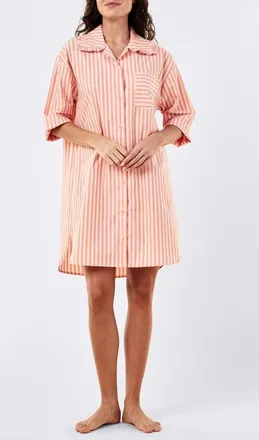 Papinelle Sleepwear Butterscotch Stripe Cotton Nightshirt at Nordstrom, Size X-Small