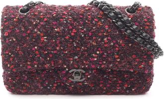 Chanel 2018-2019 Medium Classic Tweed Double Flap shoulder bag - Nero