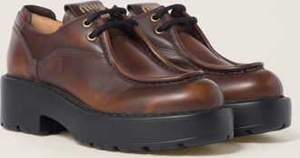 Miu Miu Laced fum&eacute; leather shoes