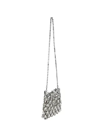 Self Portrait Crystal-Embellished Metal Mesh Crossbody Bag - Silver
