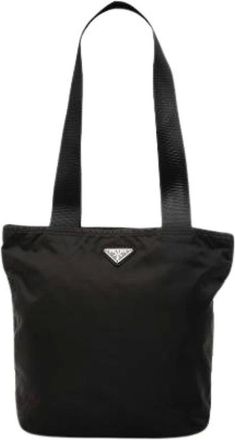 Prada Pre-owned Tote Bags, female, Black, Size: ONE SIZE Pre-owned Nylon Tote