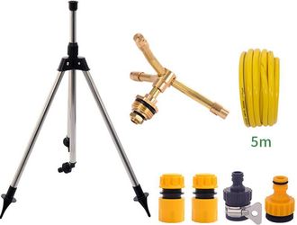 OEM Aspersor Rotativo Autom&aacute;tico De 3 Brazos: Cabezal Giratorio De 360&deg; Para Jardines, Patios Y C&eacute;spedes Grandes. Vers&aacute;til Y Ajustable