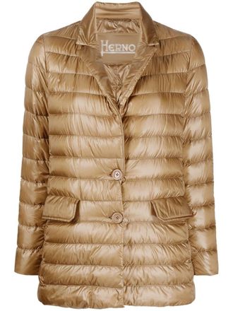Herno button-up padded jacket - Brown