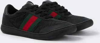 Gucci Screener leather-trimmed sneakers