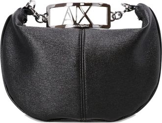 A|X Armani Exchange logo-plaque chain clutch bag - women - Polyester - One Size - Black