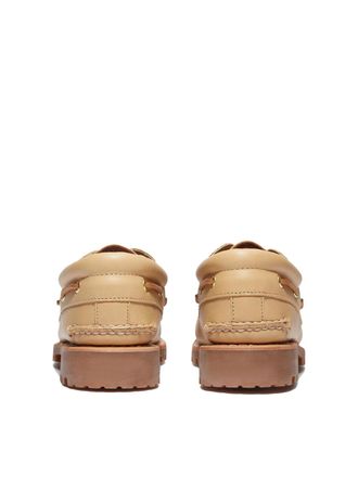 Timberland Handsewn Leather Lug Sole Boat Shoes - Beige