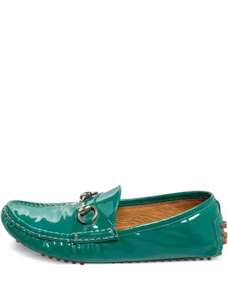 シューズ・サンダルその他 GUCCI Green patent leather loafer-style pumps 801893_BNC80_3706_001_095_0000