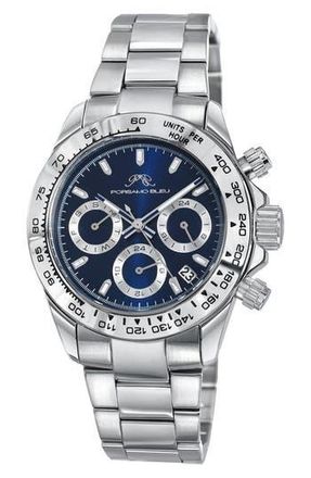 Porsamo Bleu Alexis Multi-Function Bracelet Watch, 37mm in Silver-Blue at Nordstrom Rack