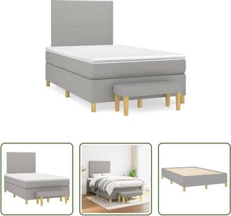 vidaXL Vidaxl Cama Box Spring Con Colch&oacute;n Tela Gris Claro 120x190 Cm