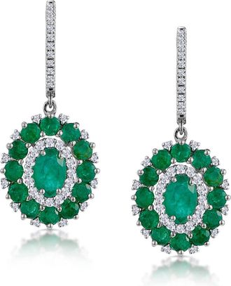 The Diamond Store 2.50ct Emerald Lab Diamond Drop Earrings in 9K White Gold - Asteria