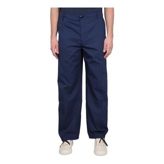 Kenzo Straight Trousers, male, Blue, Size: W40 Straight-leg Cargo Trousers