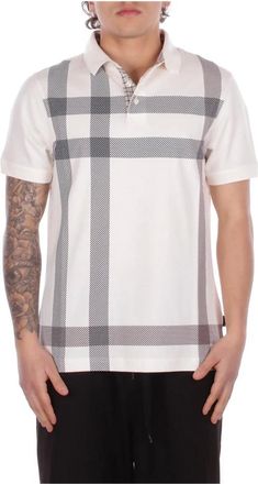 Barbour Tops, Heren, Wit, L, Katoen, Blaine Tartan Korte Mouw Polo