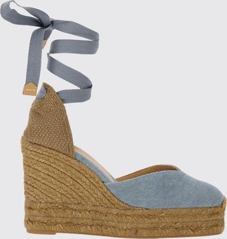Castaner Espadrillas a zeppa in canvas con lacci alla caviglia