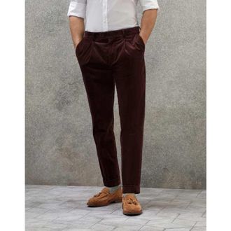 Brunello Cucinelli MenS Plum Cotton Corduroy Trousers, Size 34