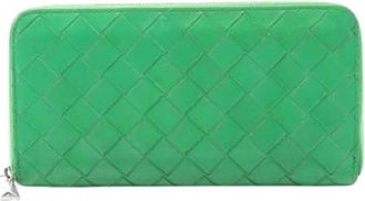 Bottega Veneta Pre-owned Leather Wallet - Dames - Vintage Accessoires - Groen - ONE Size - Leer - Vintage