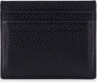 Valentino Garavani Mens Leather Card Holder With Studs Black Wallets & Cardholders
