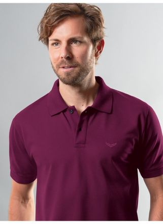 Trigema Poloshirt TRIGEMA TRIGEMA Poloshirt DELUXE Piqu&eacute;, Herren, Gr. 4XL, rot (sangria), 100% Baumwolle, Basic, Shirts Poloshirt