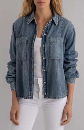 Kut from the Kloth Harley Button-Up Denim Shirt in Administer at Nordstrom, Size X-Small