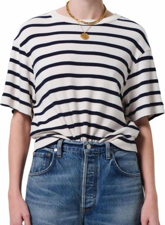 Citizens Of Humanity Goldie Crew Tee In Azure Stripe