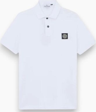 Stone Island Mens Stone Island White Polo Shirt - Cream - Size: 42