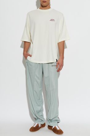 Palm Angels T-shirt With Logo, Mens, Cream