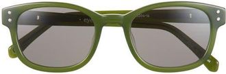 Eyebobs Biff 52mm Square Reading Glasses in Olive Green /Polarized Grey at Nordstrom