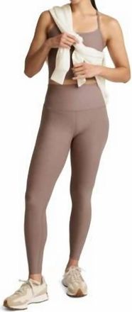 Beyond Yoga Spacedye Caught In The Midi High Waisted Legging In Rosey Taupe Heather