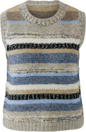 Oui Truien & Vesten, Dames, Veelkleurig, 2Xl, Ronde hals gebreid