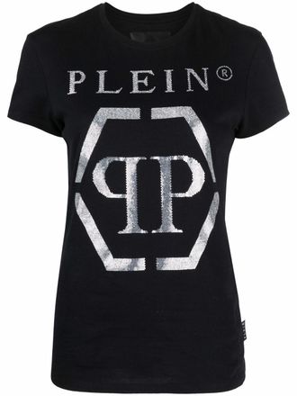 Philipp Plein T-shirt met logoprint - Zwart