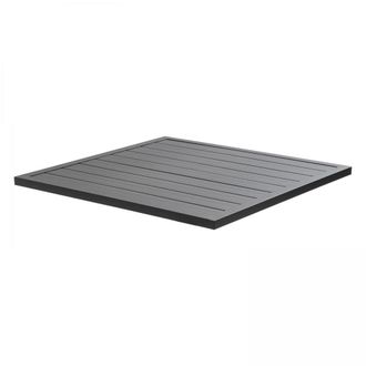 Oviala Mesa cuadrada de aluminio gris de 60x60cm