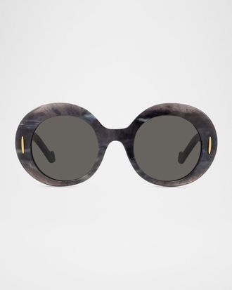 Loewe Men & apos;s Anagram Acetate and Nylon Round Sunglasses