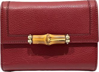 Gucci Bordeaux Leather Wallet (Tri-Fold) (Pre-Owned)