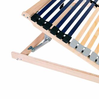 Berkfield Home Slatted Bed Base Manual Brown 140 x 190 cm Solid beech wood