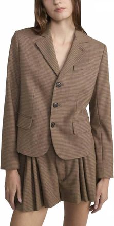 Frame Denim Plaid Smart Blazer In Brown Multi