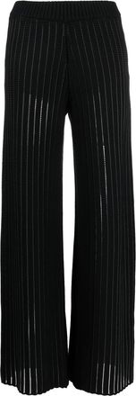 Fabiana Filippi chunky-knit wide-leg trousers - women - Cotton/Nylon - 40 - Black