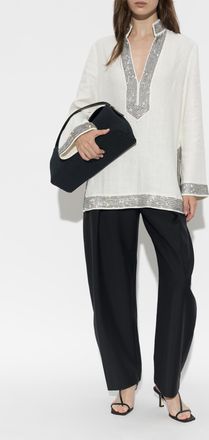 Tory Burch Tunic With Shimmering Crystals, Womens, White