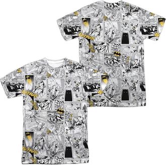 Gildan Batman Comic All Over (Front/Back Print) Short Sleeve Adult 100% Poly Crew Tee / T-Shirt