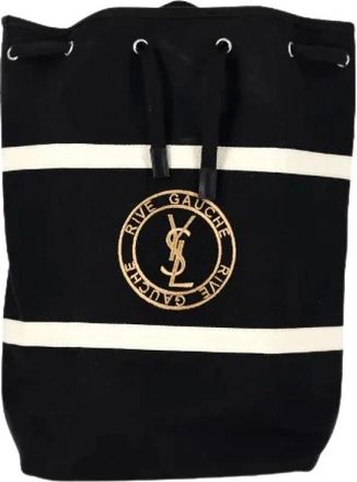 Saint Laurent Pre-owned Canvas Bucket Bag - Dames - Vintage Tas - Zwart - ONE Size - Vintage