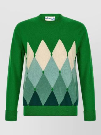 Ballantyne cashmere diamond-pattern ribbed crew-neck jumper
