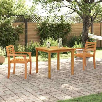 vidaXL Conjunto De Comedor De Jard&iacute;n 3 Pcs Marr&oacute;n Vidaxl