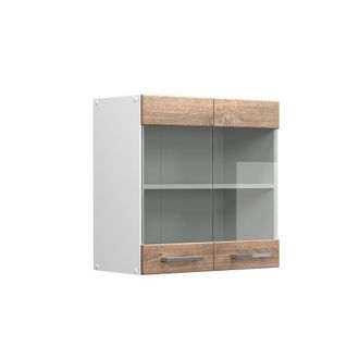 Vicco Mueble Alto Universal R-line, Sonoma, 60 Cm Con Puertas De Cristal