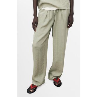 Mango Textured Straight Leg Pants in Aqua Green at Nordstrom Rack, Size Xx-Small