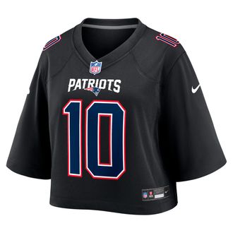Nike Drake Maye New England Patriots Nike Womens NFL Cropped Tundra Game Jersey in Black | WCJF00A8KF-HL5