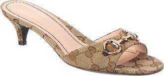 Gucci Horsebit Canvas & Leather Sandal
