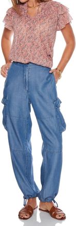 Velvet Heart Baylor Soft Denim Midrise Cargo Pant In Calvary Blue