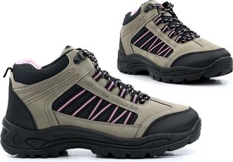 Generic Ladies Trekking Boots Size 5 Womens Block Heel Boot Size 4 Ladies Lace Up Boot Womens Lace Up Shoe Trekking Boots Block Heels Walking Sizes 3-9 Grey 8