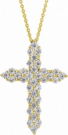 Created Brilliance Rita Yellow Gold Lab Grown Diamond Cross Pendant